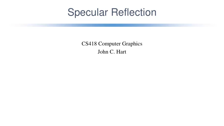 specular reflection