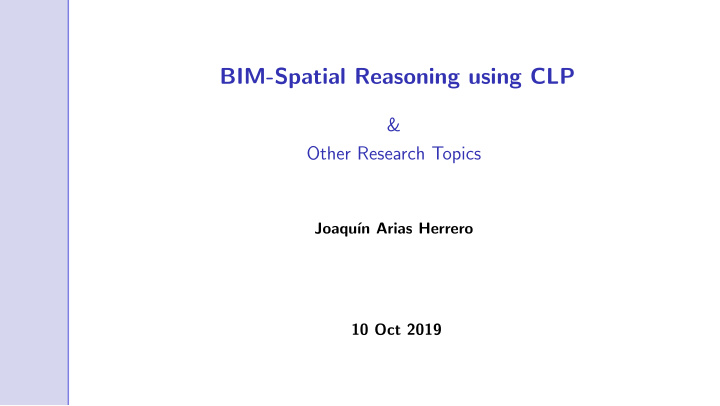 bim spatial reasoning using clp