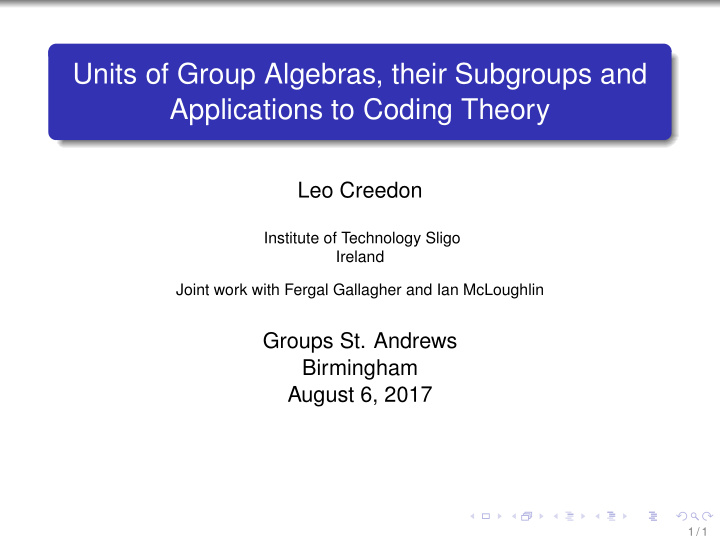 units of group algebras their subgroups and applications