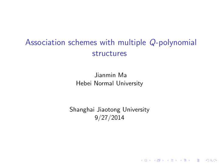 association schemes with multiple q polynomial structures