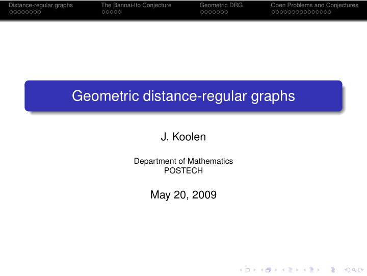 geometric distance regular graphs