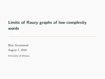 Limits of Rauzy graphs of low-complexity  words  Blair Drummond  August 7, 2019  University of