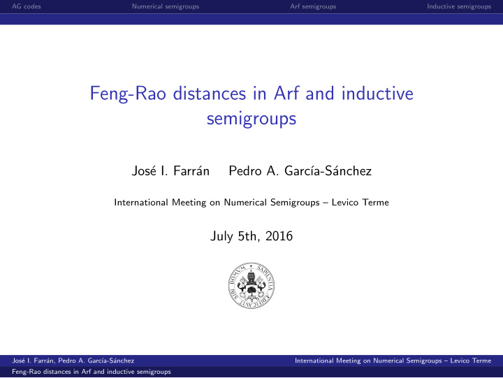 feng rao distances in arf and inductive semigroups