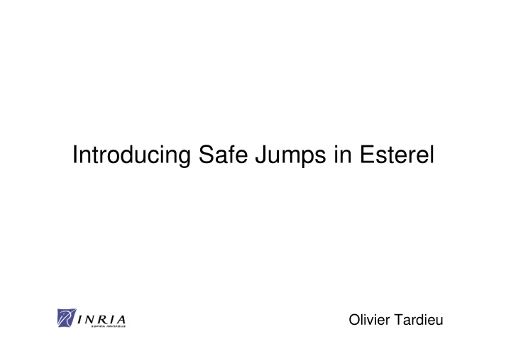 introducing safe jumps in esterel