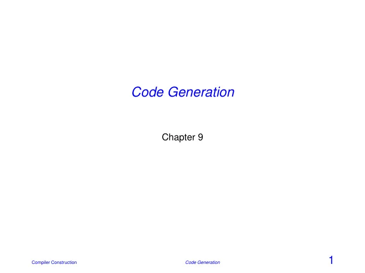 code generation