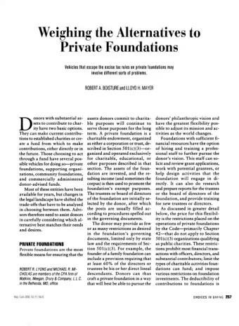 assets  donors commit to charita-  donors' philanthropic vision and  D  oDors  with  substantial