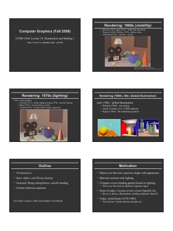 Rendering: 1960s (visibility)  Rendering: 1960s (visibility)  Roberts (1963), Appel (1967) -