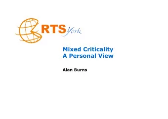 Mixed Criticality  A Personal View  Alan Burns  Contents  Some discussion on the notion of mixed