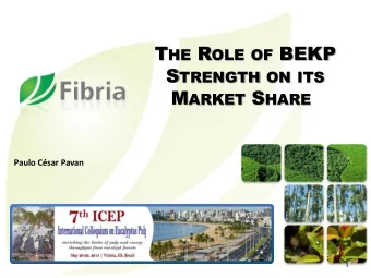 T HE R OLE OF BEKP S TRENGTH ON ITS M ARKET S HARE  Paulo Csar Pavan  1  CONCLUDING REMARKS