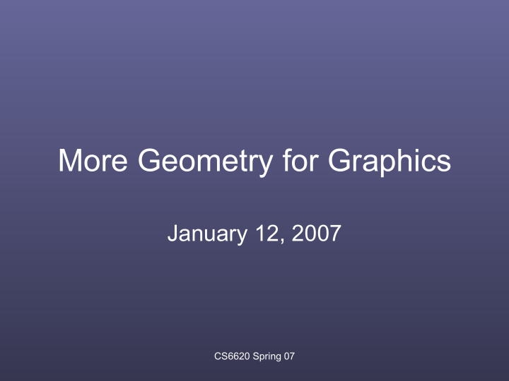 more geometry for graphics