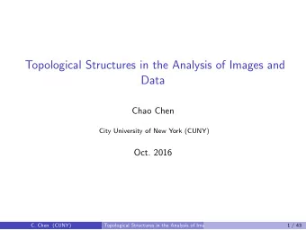 Topological Structures in the Analysis of Images and  Data  Chao Chen  City University of New York
