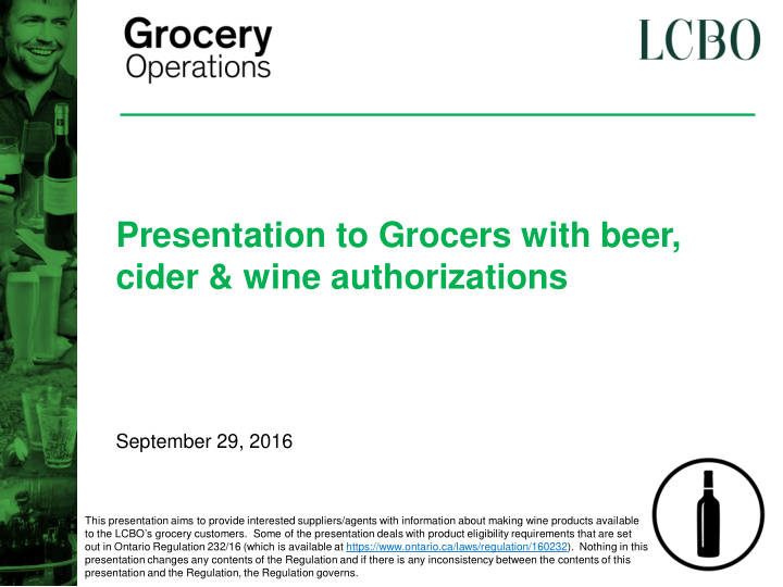 presentation to grocers with beer cider amp wine