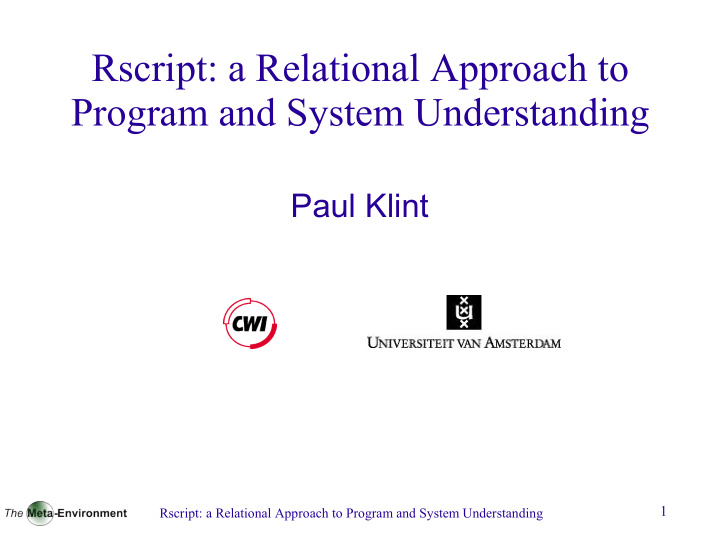 rscript a relational approach to program and system