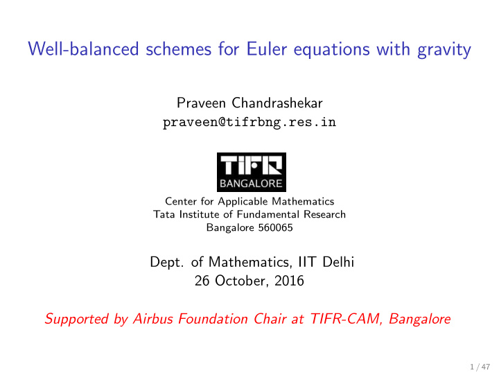 well balanced schemes for euler equations with gravity