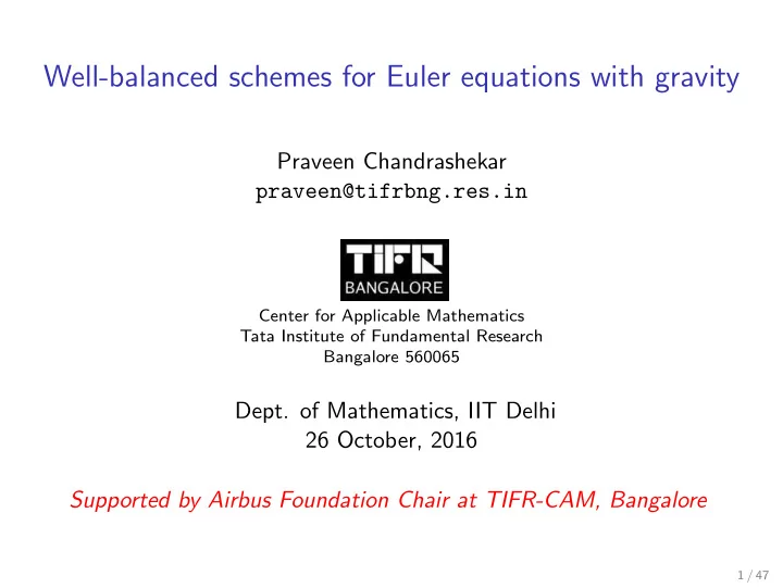 well balanced schemes for euler equations with gravity