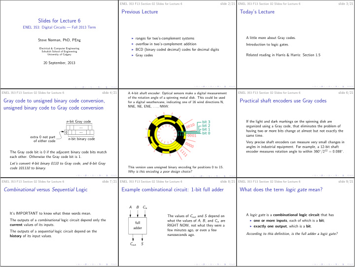 previous lecture today s lecture slides for lecture 6