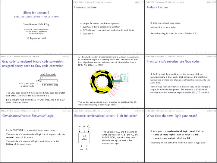 previous lecture today s lecture slides for lecture 6