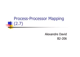Process-Processor Mapping  (2.7)  Alexandre David  B2-206  Example  Underlying  architecture