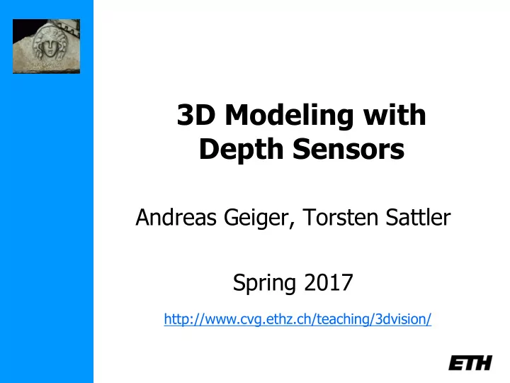 3d modeling with depth sensors