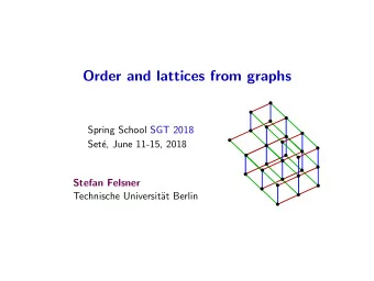 Order and lattices from graphs  Spring School SGT 2018  Set  e, June 11-15, 2018  Stefan Felsner