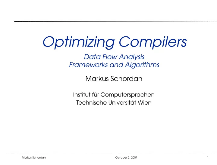 optimizing compilers