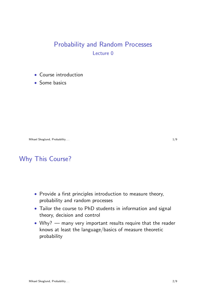 probability and random processes