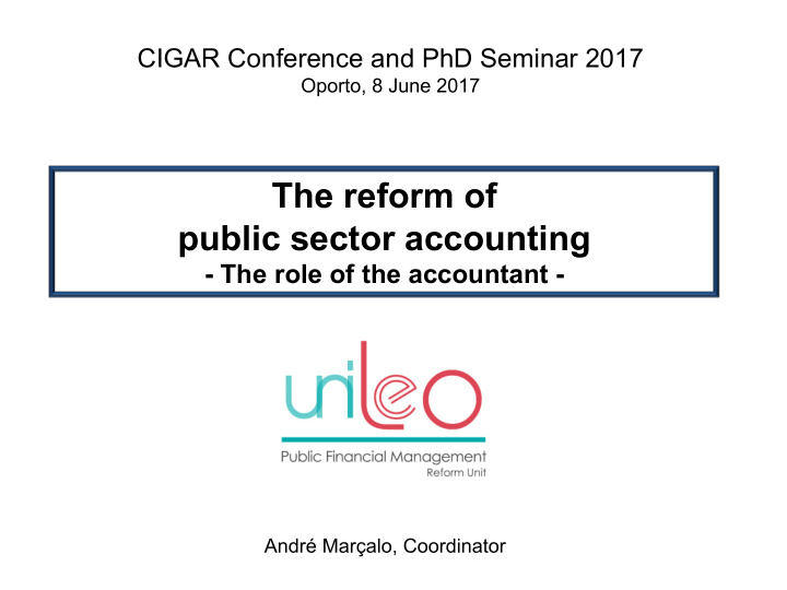 the reform of public sector accounting