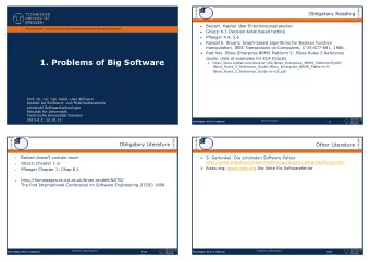 1. Problems of Big Software