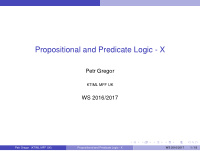propositional and predicate logic x