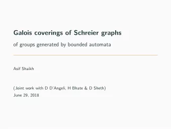 Galois coverings of Schreier graphs  of groups generated by bounded automata  Asif Shaikh  (Joint