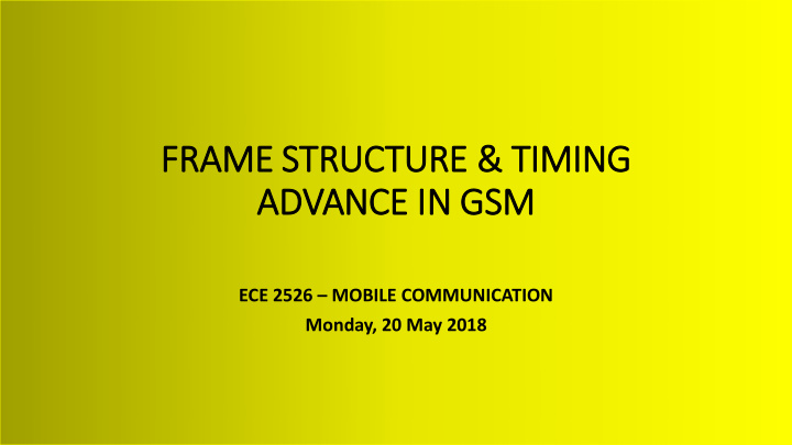 frame structure timing