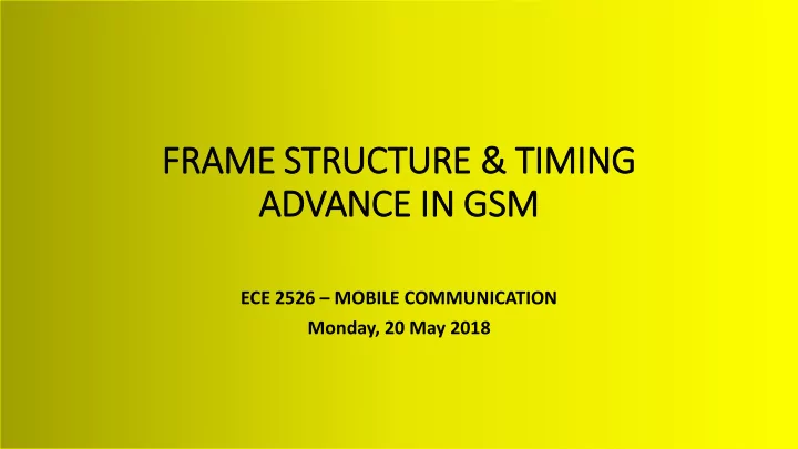 frame structure timing