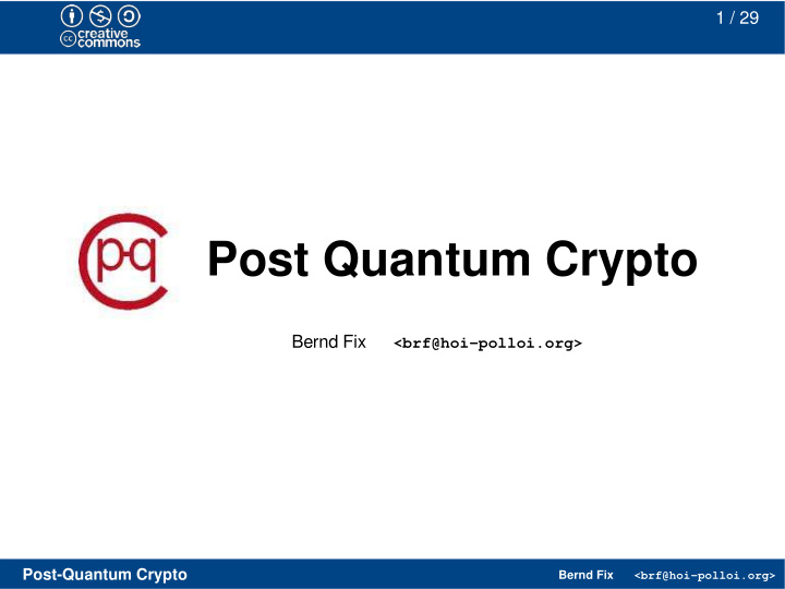 post quantum crypto