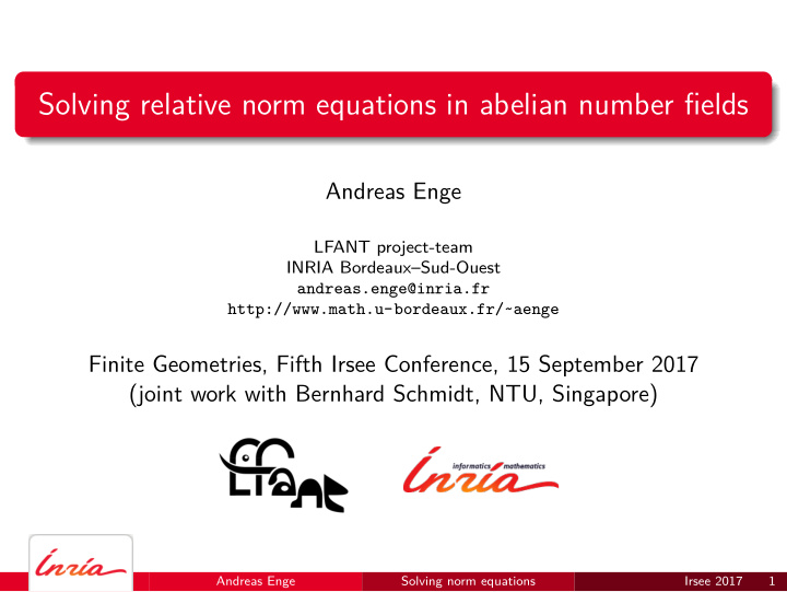 solving relative norm equations in abelian number fjelds