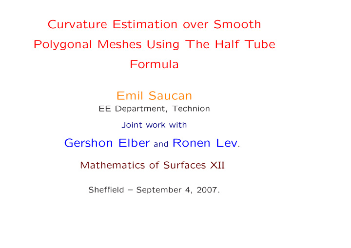 curvature estimation over smooth polygonal meshes using