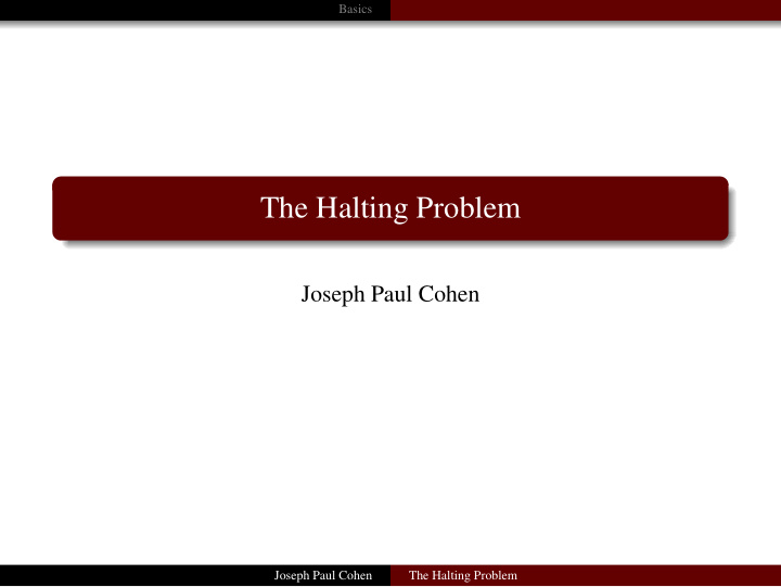 the halting problem