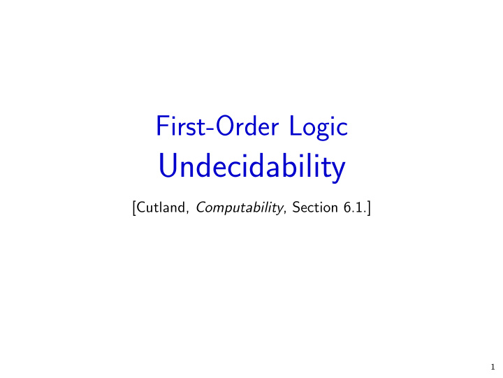 undecidability