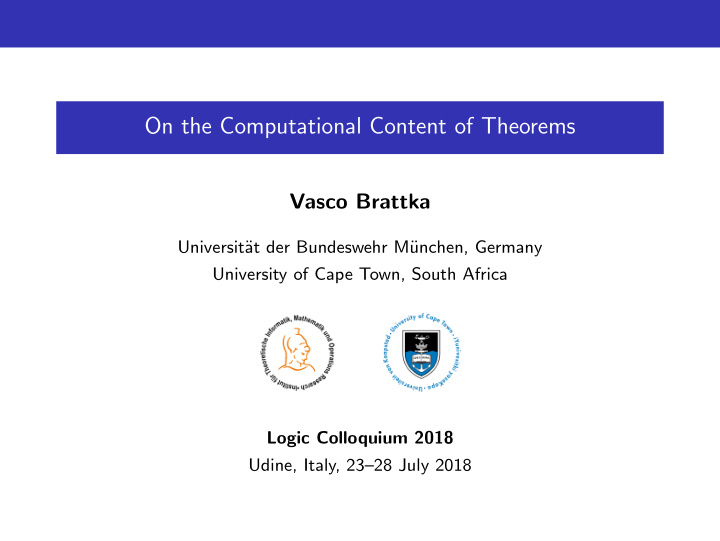 on the computational content of theorems