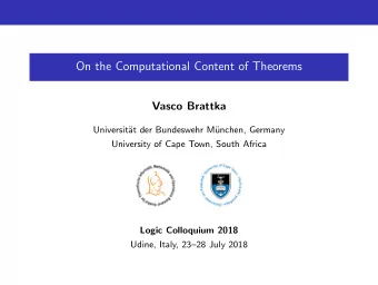 On the Computational Content of Theorems  Vasco Brattka  Universit  at der Bundeswehr M