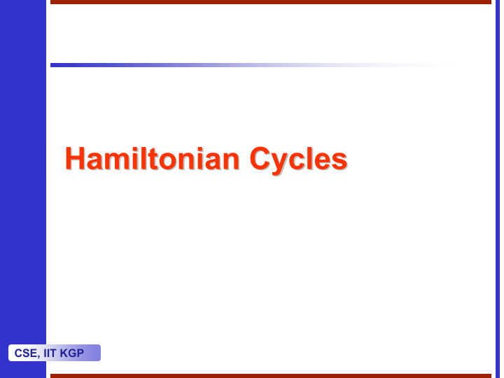 hamiltonian cycles hamiltonian cycles