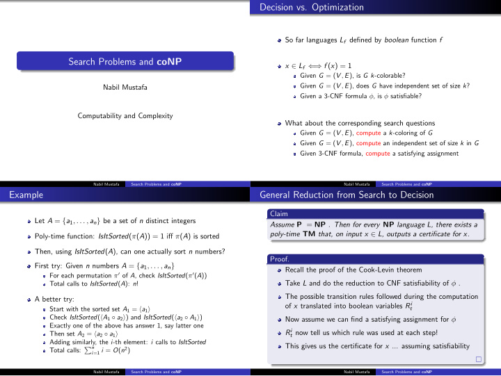 decision vs optimization