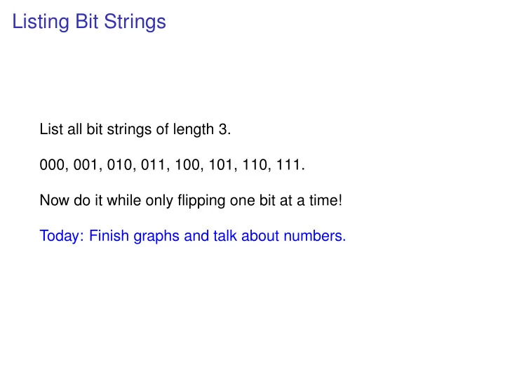 listing bit strings