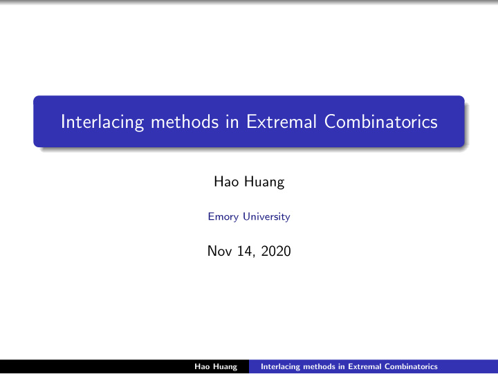interlacing methods in extremal combinatorics