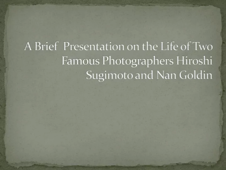 a famous japanese photographer