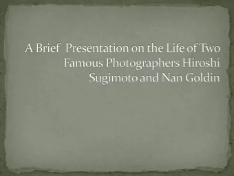 A famous Japanese photographer  He studied photography at the Art Center College of  Design
