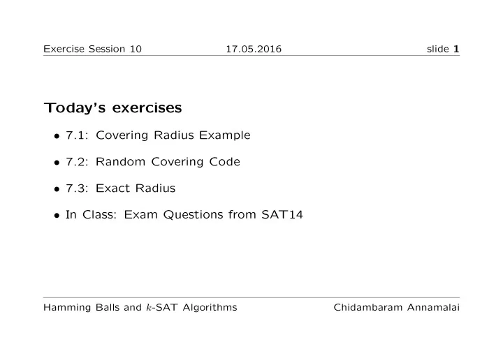 today s exercises