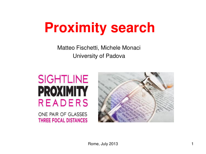 proximity search