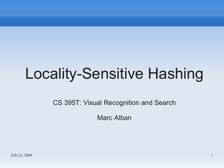 locality sensitive hashing