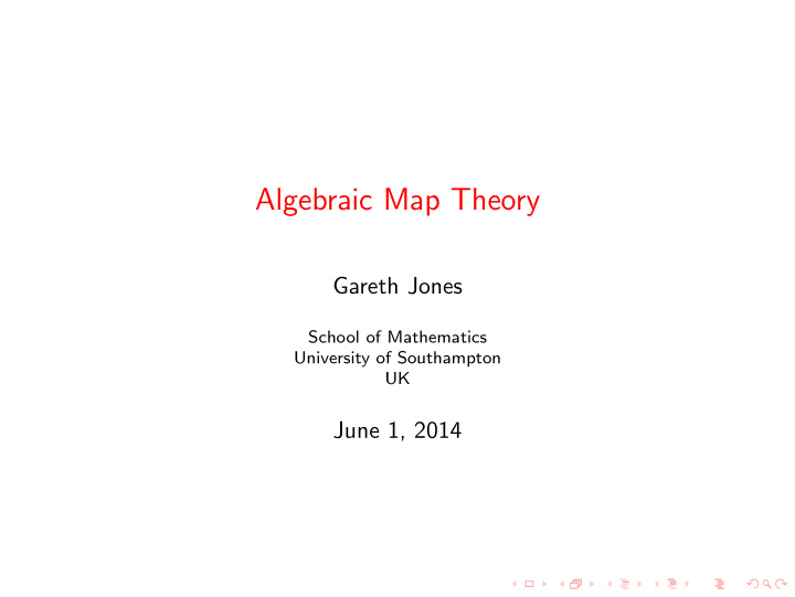 algebraic map theory
