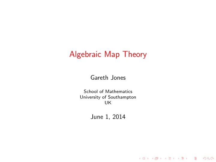 algebraic map theory